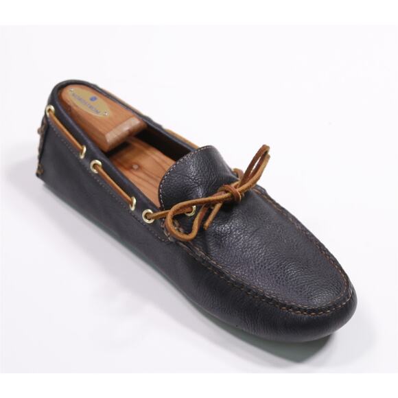 Brooks Brothers Black Brown Driving Moccasins Slip On Loafers Mens 9 D main image 6